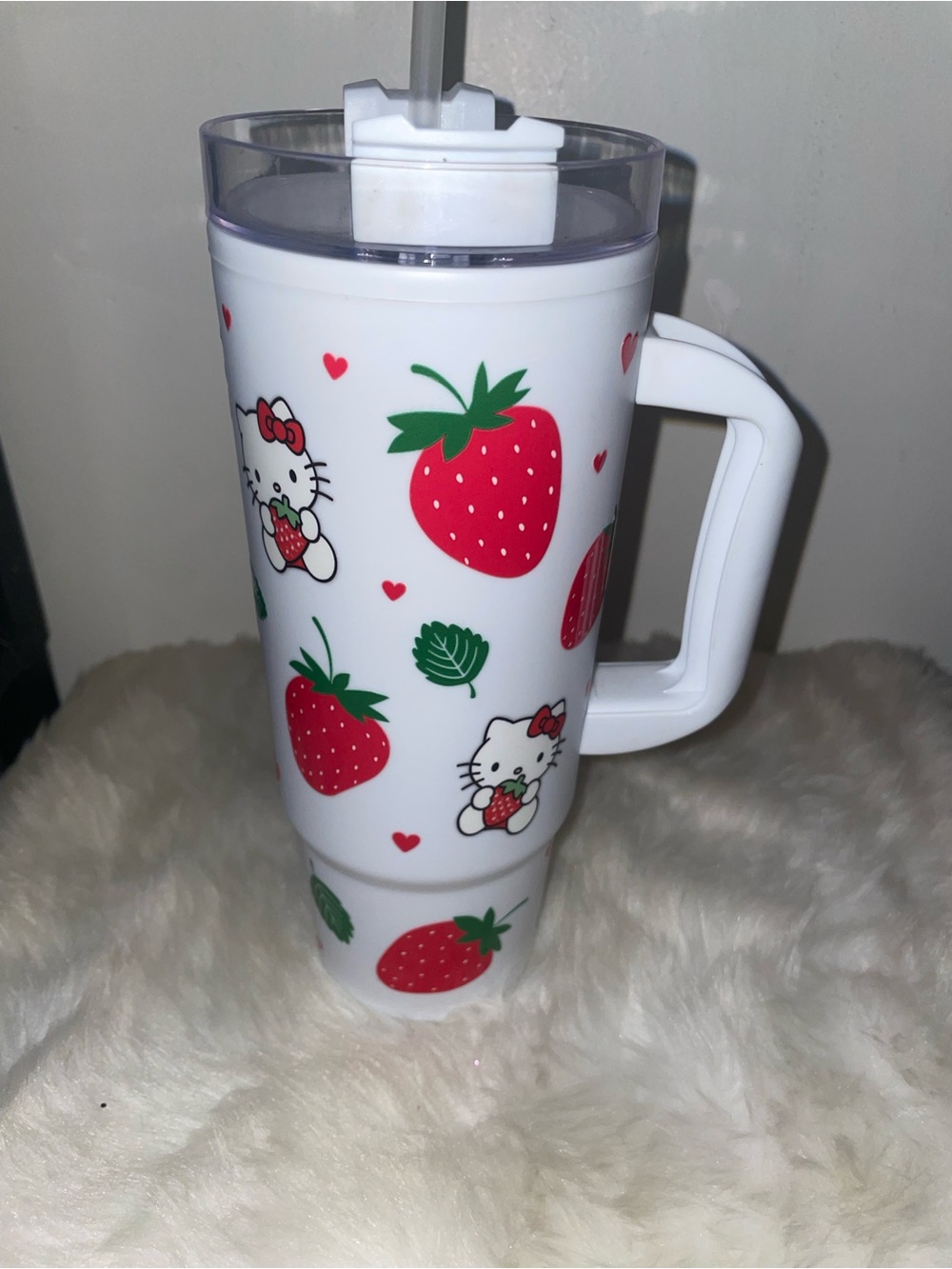 Strawberry Travel Tumbler with Handle